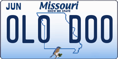 MO license plate OL0D0O