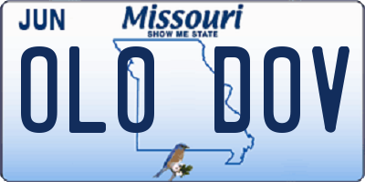 MO license plate OL0D0V