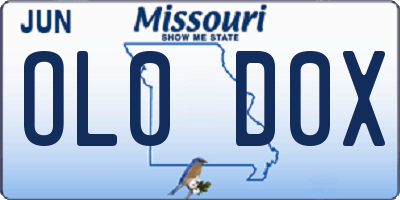 MO license plate OL0D0X