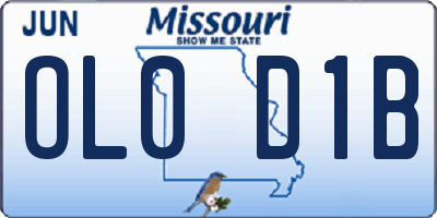 MO license plate OL0D1B