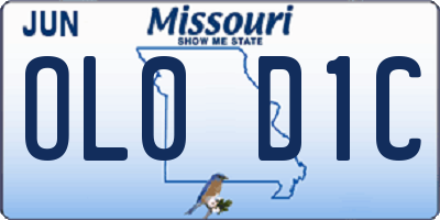 MO license plate OL0D1C