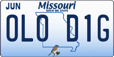 MO license plate OL0D1G