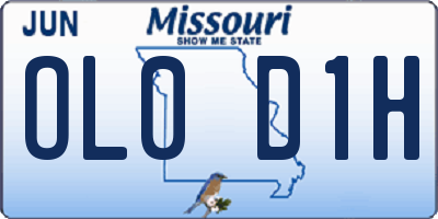 MO license plate OL0D1H