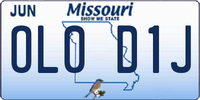 MO license plate OL0D1J