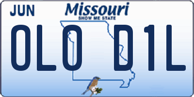 MO license plate OL0D1L