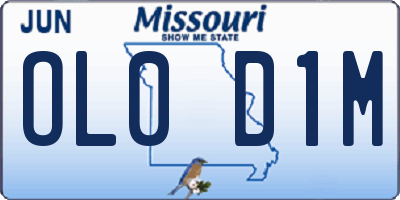 MO license plate OL0D1M