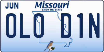 MO license plate OL0D1N