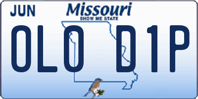 MO license plate OL0D1P