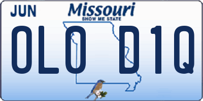 MO license plate OL0D1Q