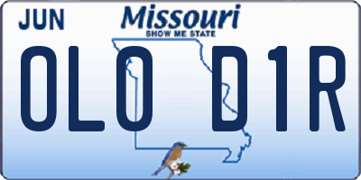 MO license plate OL0D1R