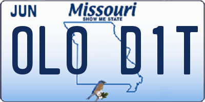 MO license plate OL0D1T