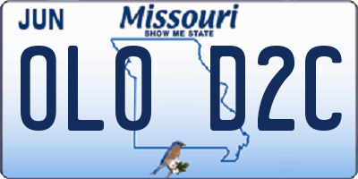 MO license plate OL0D2C