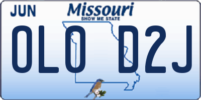 MO license plate OL0D2J
