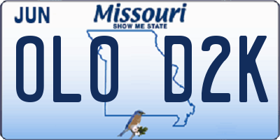 MO license plate OL0D2K