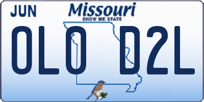 MO license plate OL0D2L