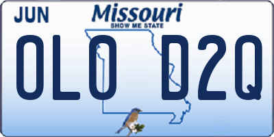 MO license plate OL0D2Q
