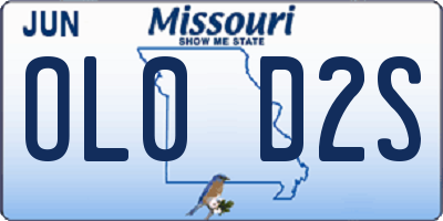 MO license plate OL0D2S