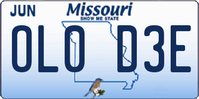 MO license plate OL0D3E