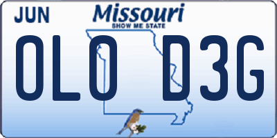 MO license plate OL0D3G