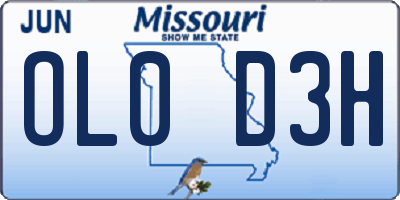 MO license plate OL0D3H