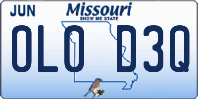 MO license plate OL0D3Q