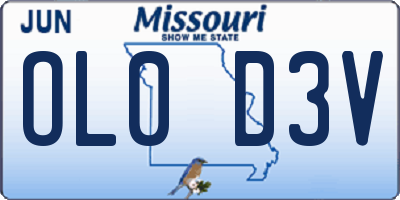 MO license plate OL0D3V