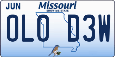 MO license plate OL0D3W