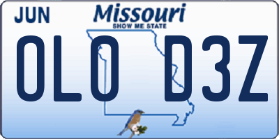 MO license plate OL0D3Z