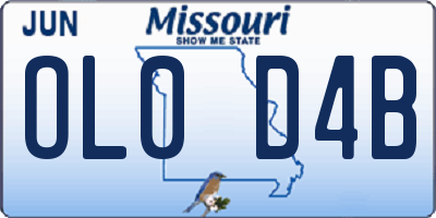 MO license plate OL0D4B