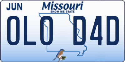 MO license plate OL0D4D