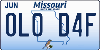 MO license plate OL0D4F