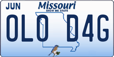 MO license plate OL0D4G