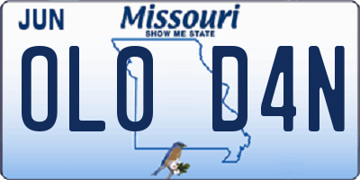 MO license plate OL0D4N