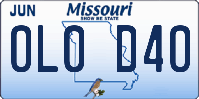 MO license plate OL0D4O