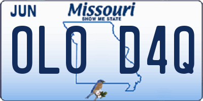 MO license plate OL0D4Q