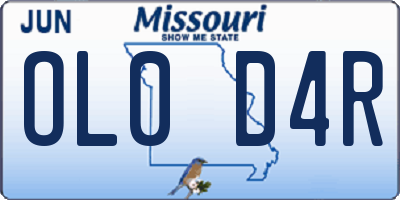 MO license plate OL0D4R