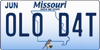MO license plate OL0D4T