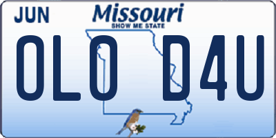 MO license plate OL0D4U