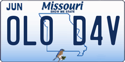 MO license plate OL0D4V
