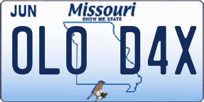 MO license plate OL0D4X