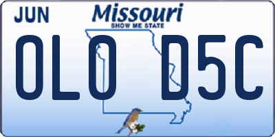 MO license plate OL0D5C