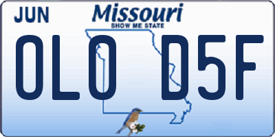 MO license plate OL0D5F