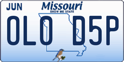 MO license plate OL0D5P