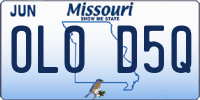 MO license plate OL0D5Q