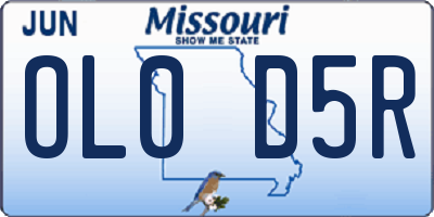 MO license plate OL0D5R