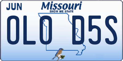 MO license plate OL0D5S