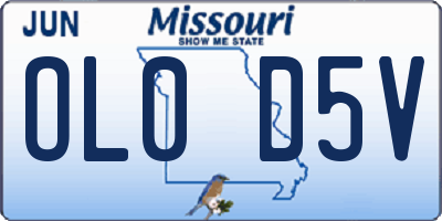 MO license plate OL0D5V