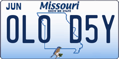 MO license plate OL0D5Y