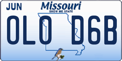 MO license plate OL0D6B