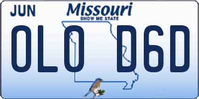 MO license plate OL0D6D